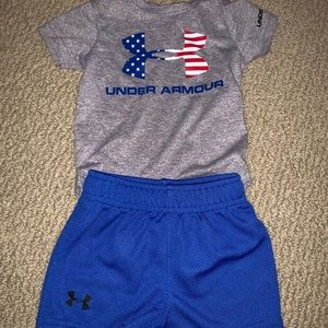 0/3 month under armour boys outfit